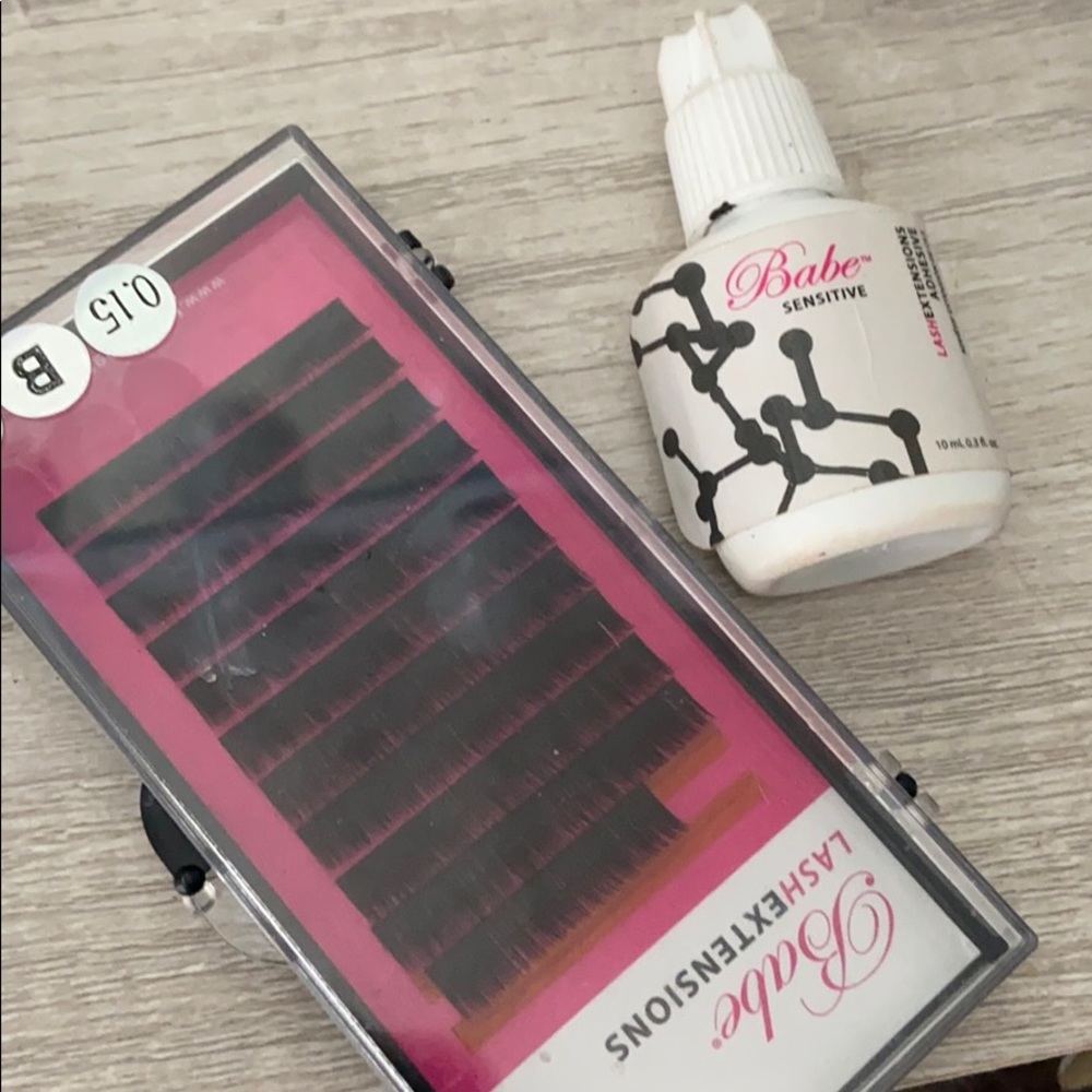 Individual lashes and adhesive